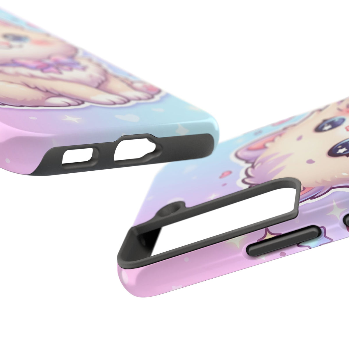 Cute Pastel Kawaii Kitten Tough Phone Case — Cute Cat with Bow Protective Cover