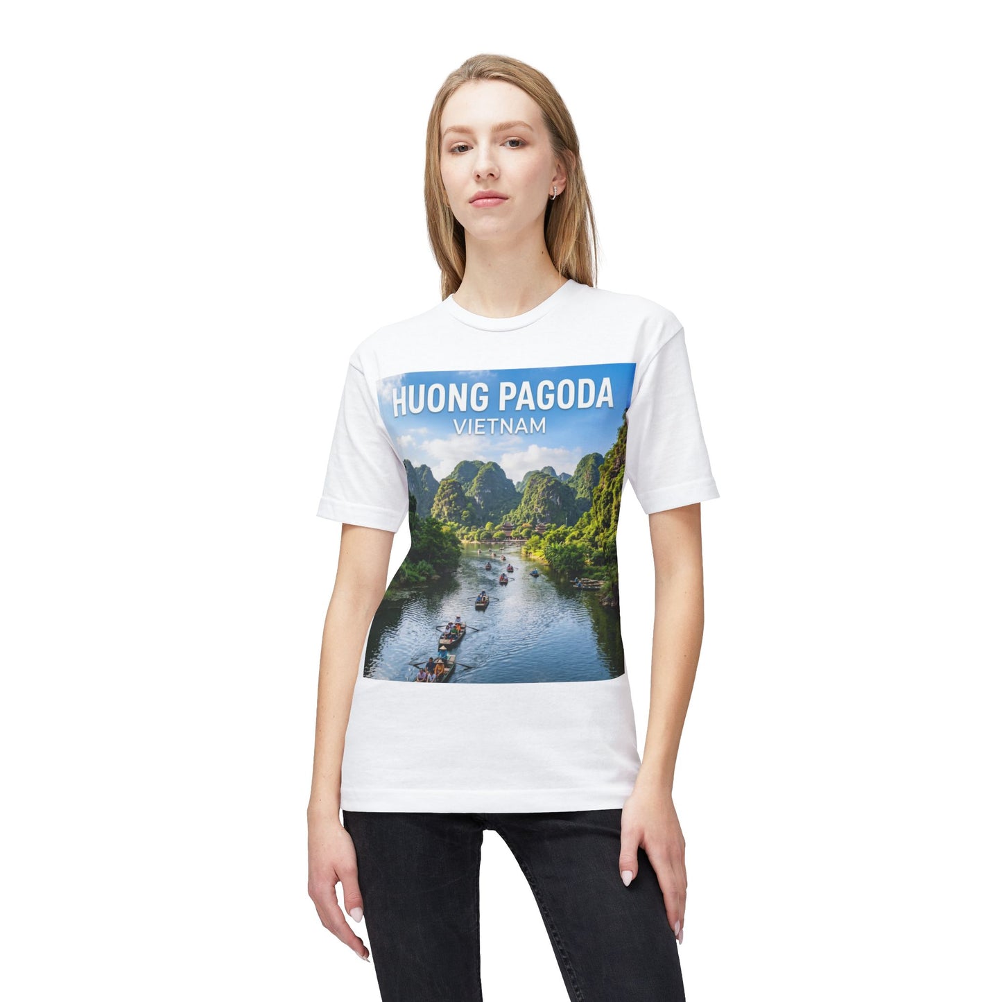 Huong Pagoda Vietnam T-Shirt — Scenic Ninh Binh River Travel Tee