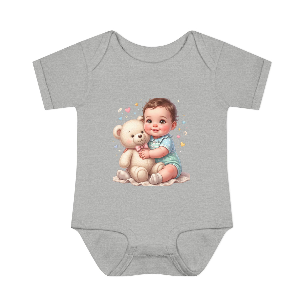 Cute Baby & Teddy Bodysuit – Infant Rib One-Piece