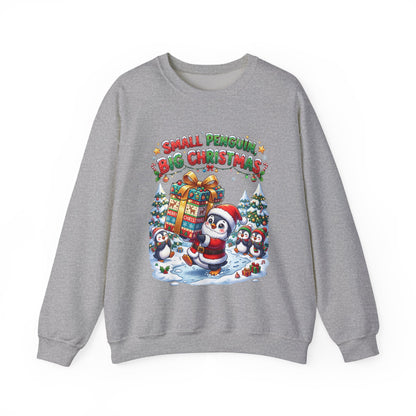 Penguin Christmas Crewneck Sweatshirt — "Small Penguin Big Christmas" Holiday Pullover