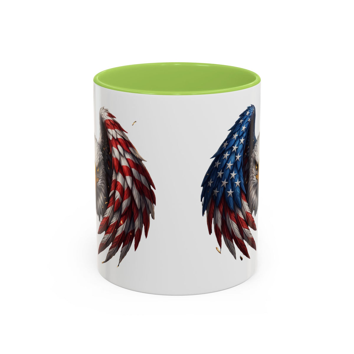 American Flag Eagle Coffee Mug – Patriotic Bald Eagle Accent Mug (11/15 oz)