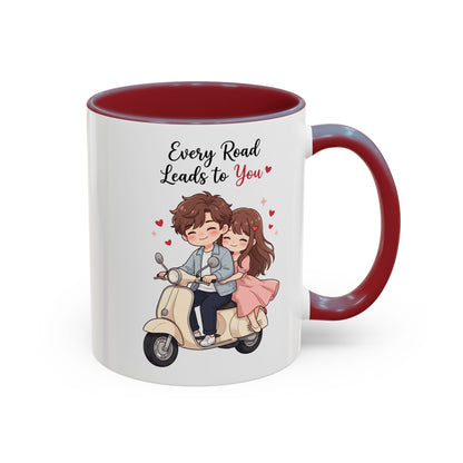 Every Road Leads to You Romantic Couple Coffee Mug