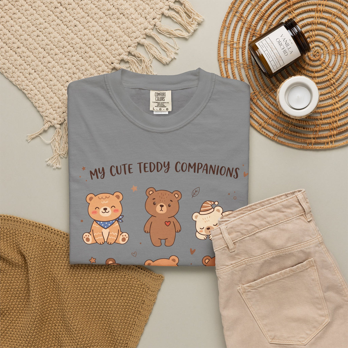 T-Shirt — Cute Teddy Companions Graphic Tee ("My Cute Teddy Companions — Little Warm & Cozy Friends")