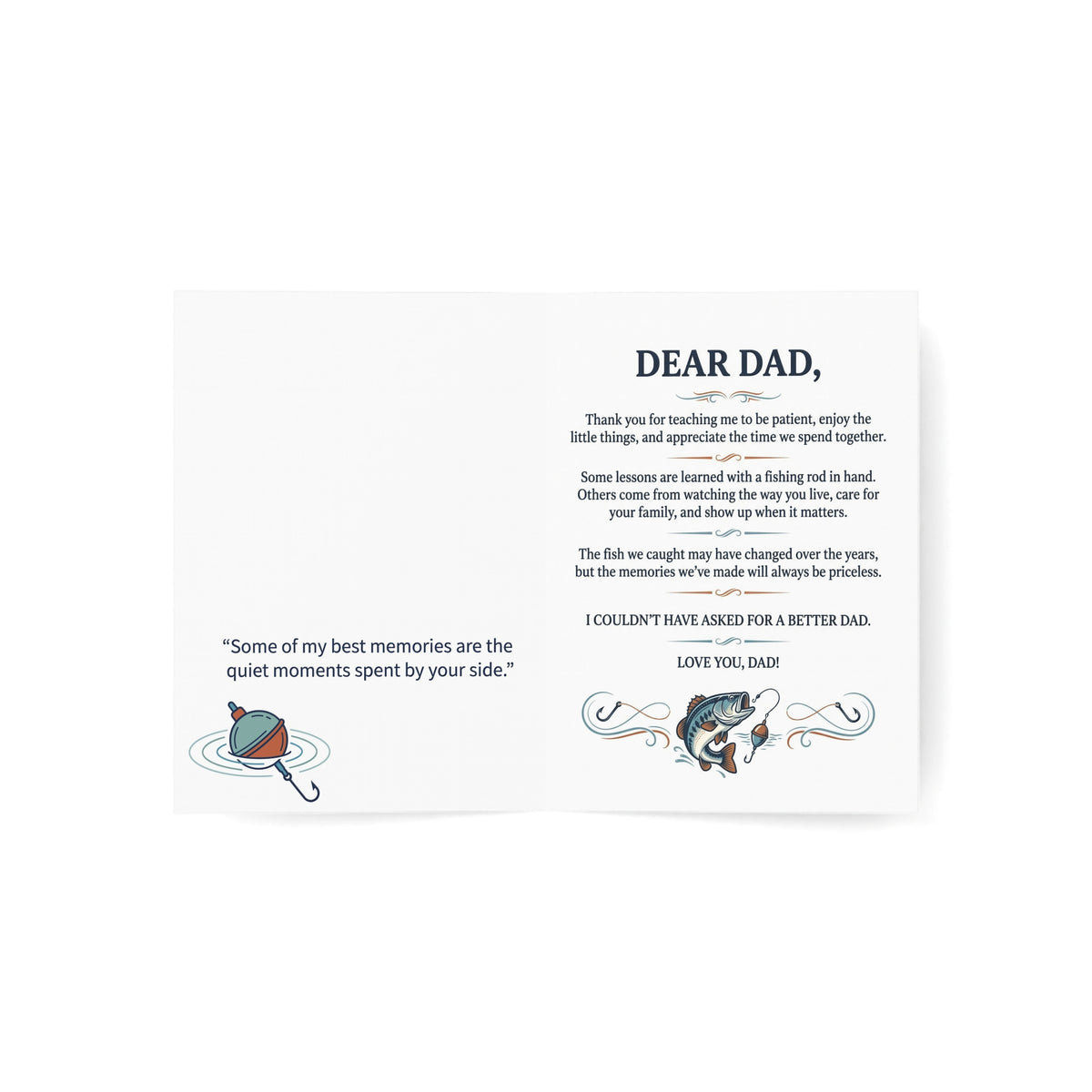 Fishing Dad Greeting Card – “Dad, You’re My Catch of a Lifetime”