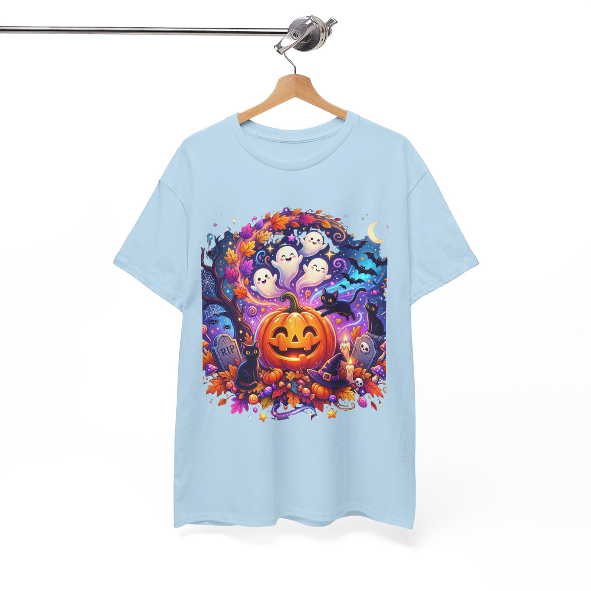 Halloween Pumpkin & Ghosts T-Shirt — Cute Spooky Jack-O'-Lantern Tee