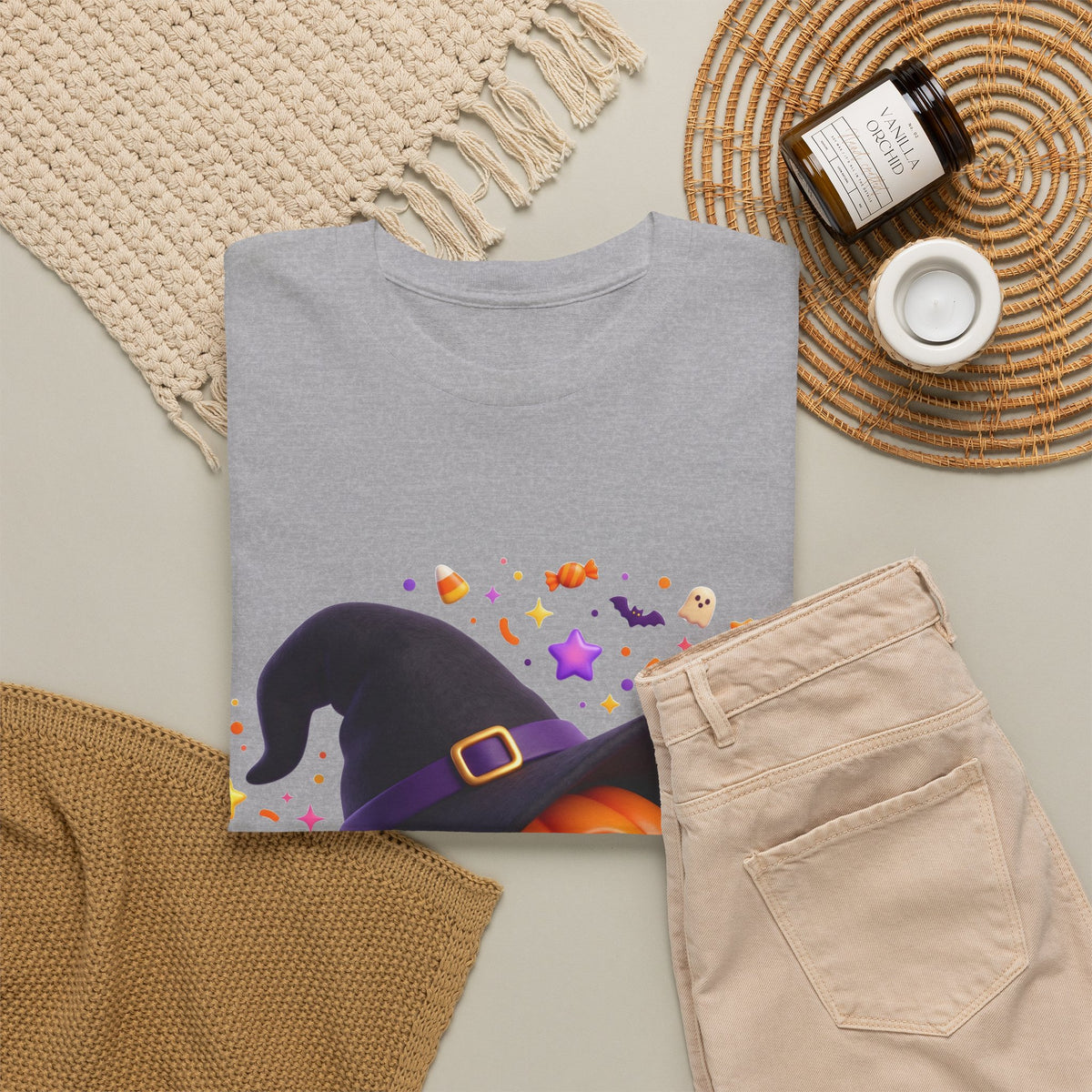 Pumpkin Witch T-Shirt — Cute Halloween Jack-o'-Lantern with Witch Hat