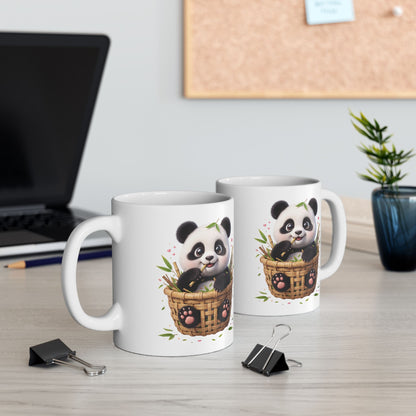 Whimsical Floral Animal Ceramic Mug