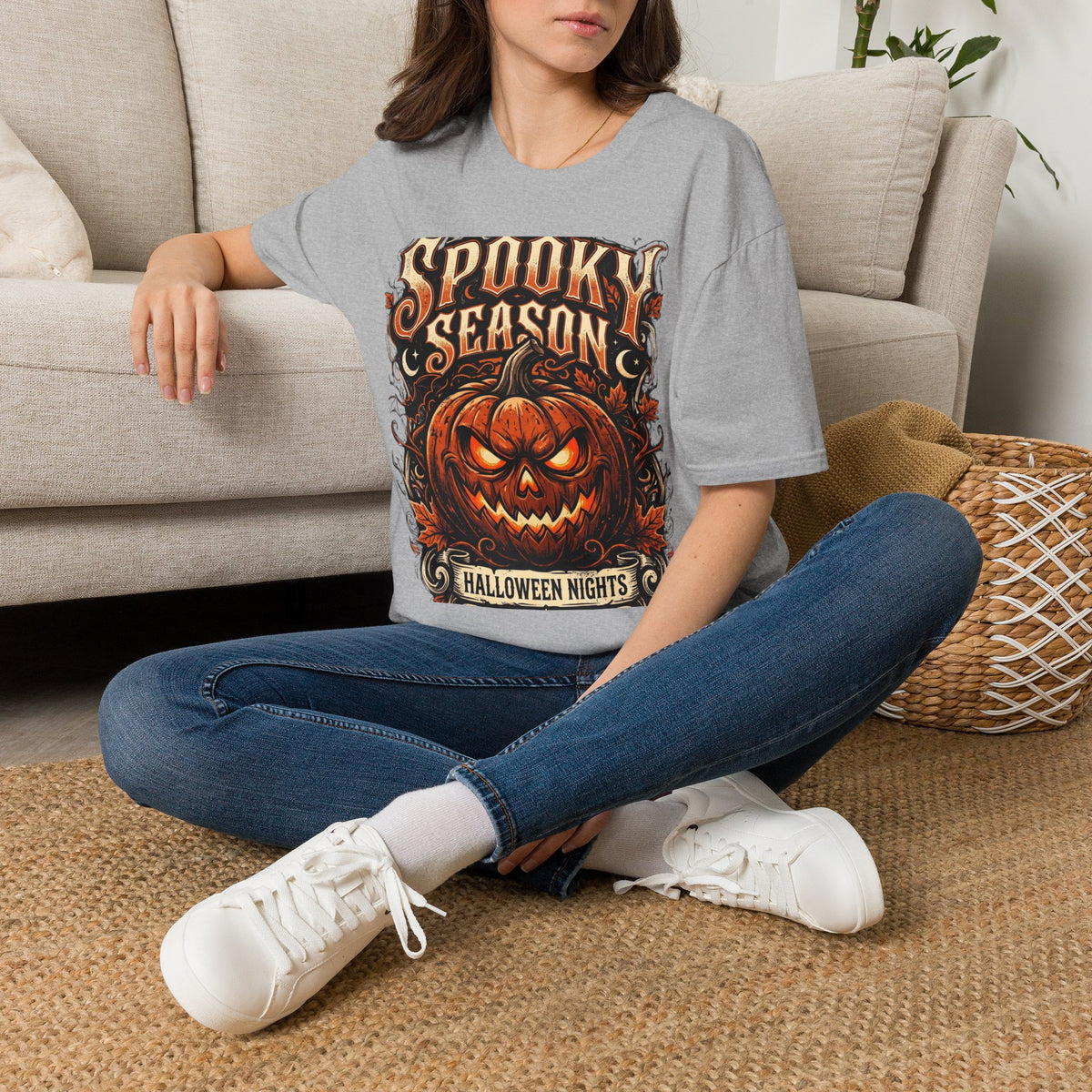 Spooky Season T-Shirt — Vintage Jack-O'-Lantern Halloween Tee