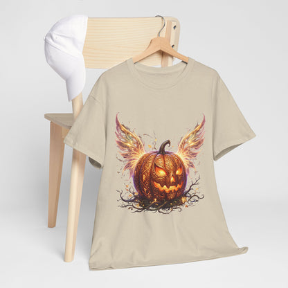Halloween Pumpkin Tee — Winged Jack-O'-Lantern Graphic Shirt