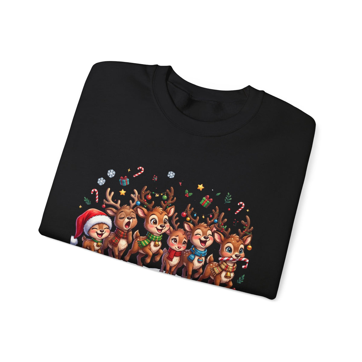 Christmas Reindeer Crewneck Sweatshirt — "Deerly Believed in Christmas" Holiday Pullover