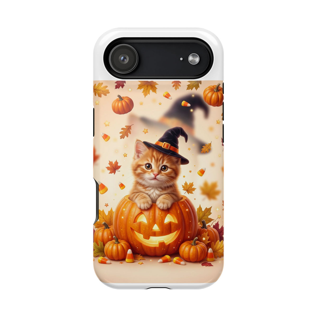 Halloween Kitty Pumpkin Phone Case — Magnetic Impact-Resistant