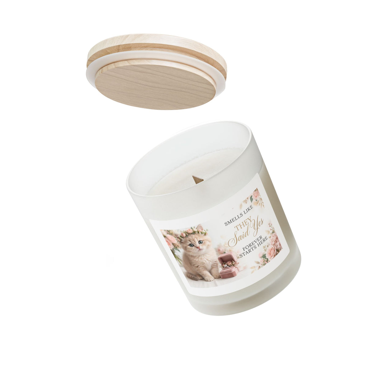 Wedding Proposal Scented Candle — "Smells Like They Said Yes" Frosted Glass, 11oz