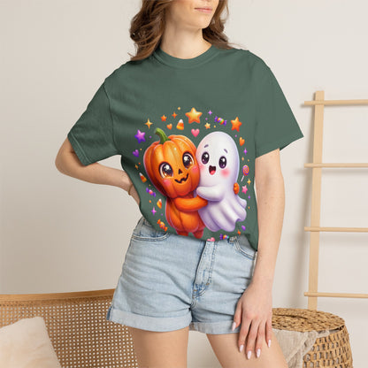 Halloween Pumpkin & Ghost T-Shirt — Cute Spooky Friends Graphic Tee