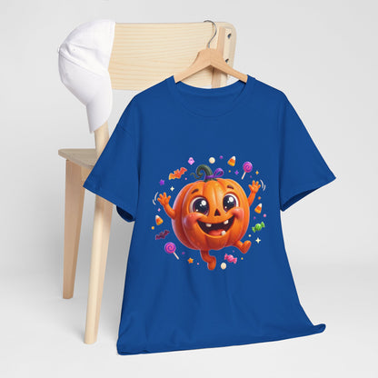 Halloween Pumpkin T‑Shirt — Happy Jack-O'-Lantern Candy Graphic Tee