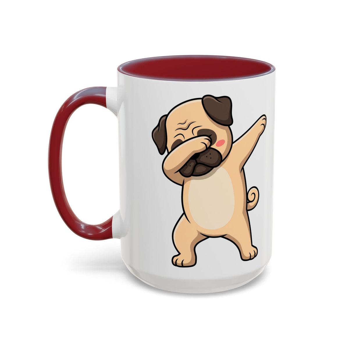 Dabbing Pug Coffee Mug — Cute Dog Accent Mug (11/15 oz)