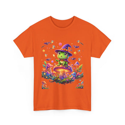 Cute Witch Frog T‑Shirt — Magical Mushroom Halloween Tee