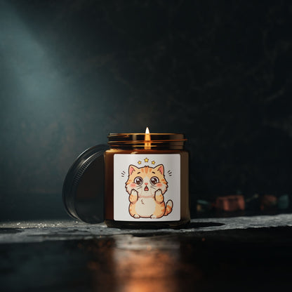 Kawaii Starry Cat Soy Candle — Amber Jar Scented Candle (Multiple Sizes)