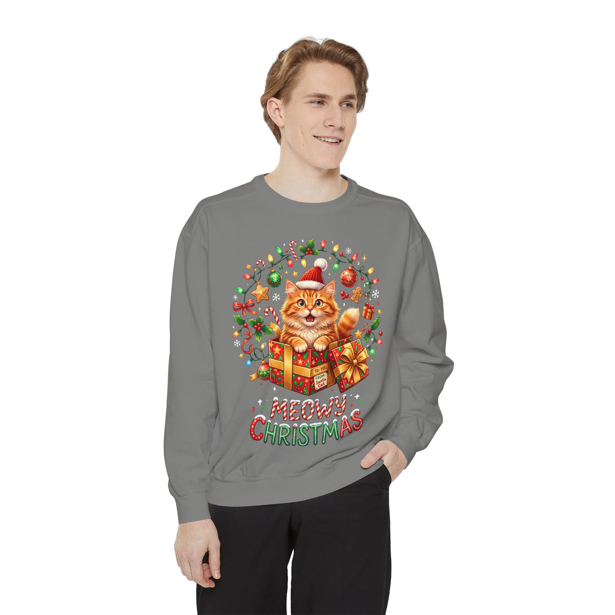 Meowy Christmas Cat Sweatshirt