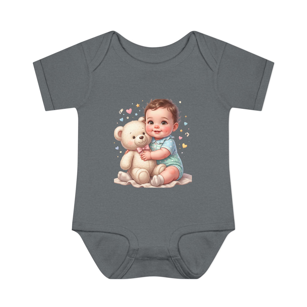 Cute Baby & Teddy Bodysuit – Infant Rib One-Piece