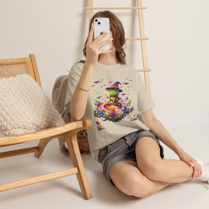 Cute Witch Frog T‑Shirt — Magical Mushroom Halloween Tee