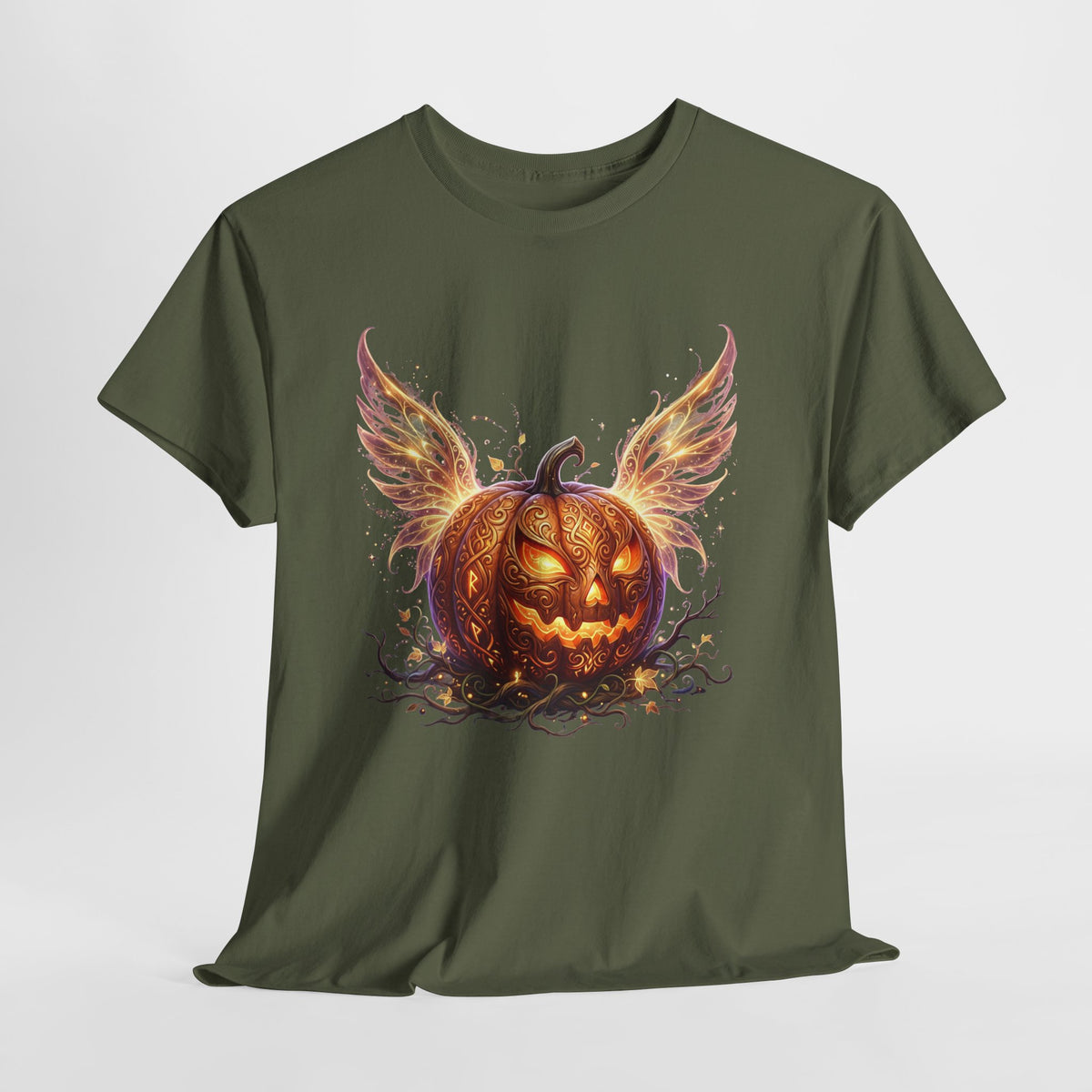 Halloween Pumpkin Tee — Winged Jack-O'-Lantern Graphic Shirt