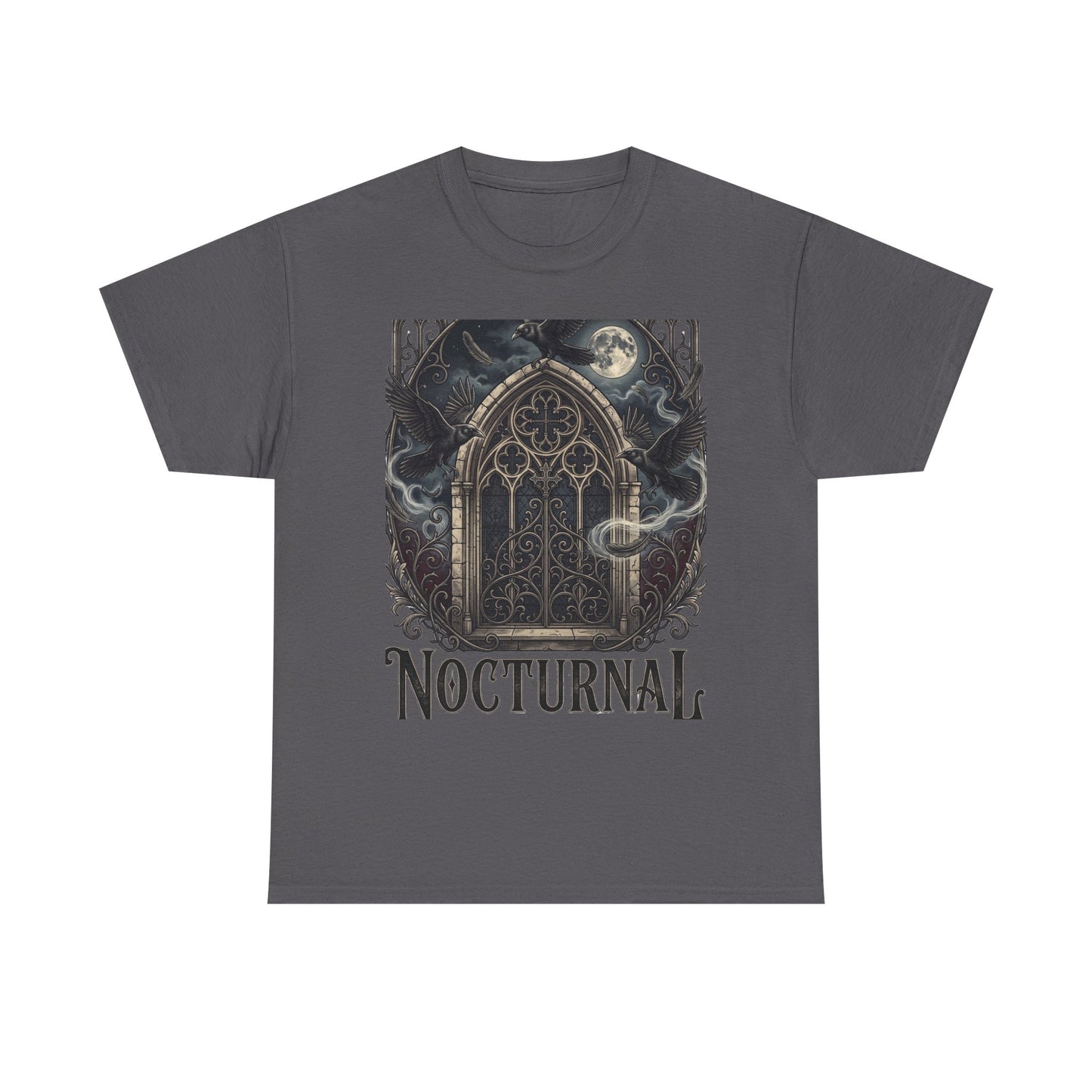 Nocturnal Gothic Tee — Moonlit Cathedral Night Owl Graphic T-Shirt