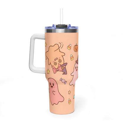 40oz Halloween Ghosts & Pumpkins Thermal Tumbler