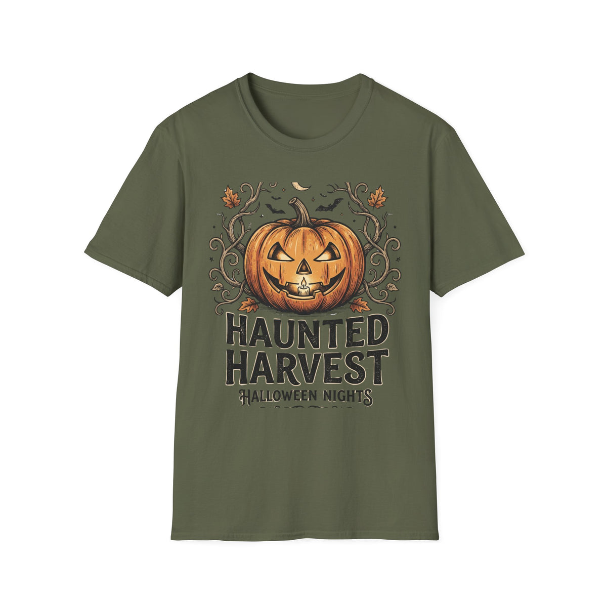Halloween Pumpkin T-Shirt — Haunted Harvest "Halloween Nights" Graphic Tee