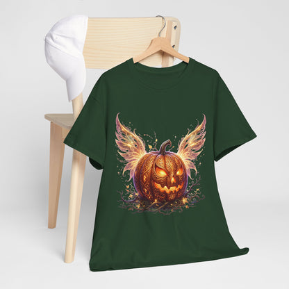 Halloween Pumpkin Tee — Winged Jack-O'-Lantern Graphic Shirt