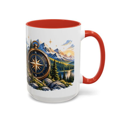 Adventure Compass Mountain Coffee Mug