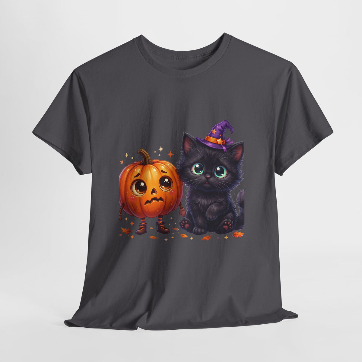 Halloween Black Kitten & Pumpkin T-Shirt