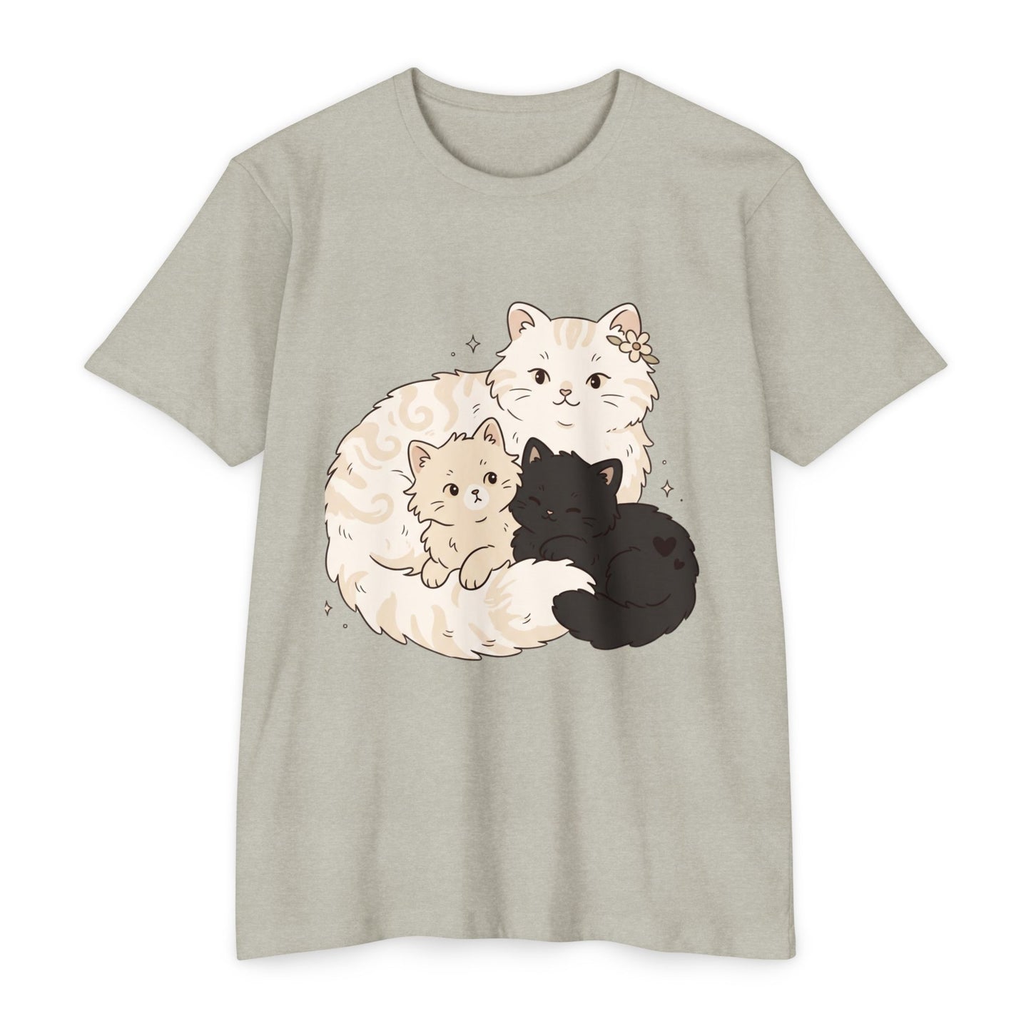 Cat Family Graphic Tee — Cute Mama Cat with Kittens T-Shirt