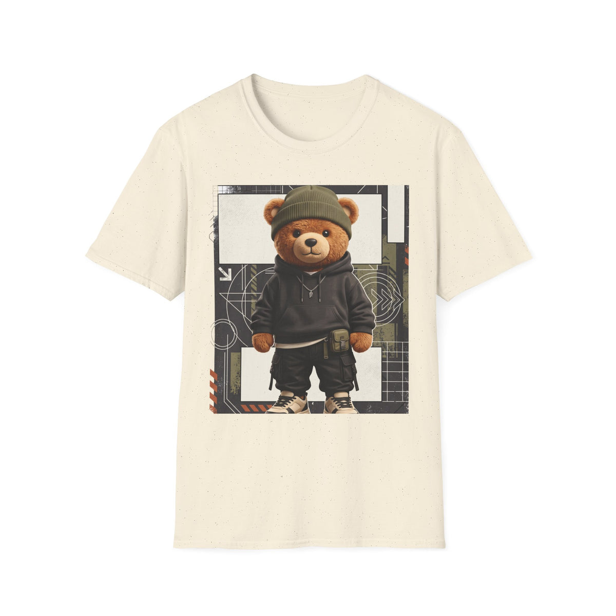 Teddy Bear Graphic T-Shirt — Streetwear Teddy in Beanie & Hoodie