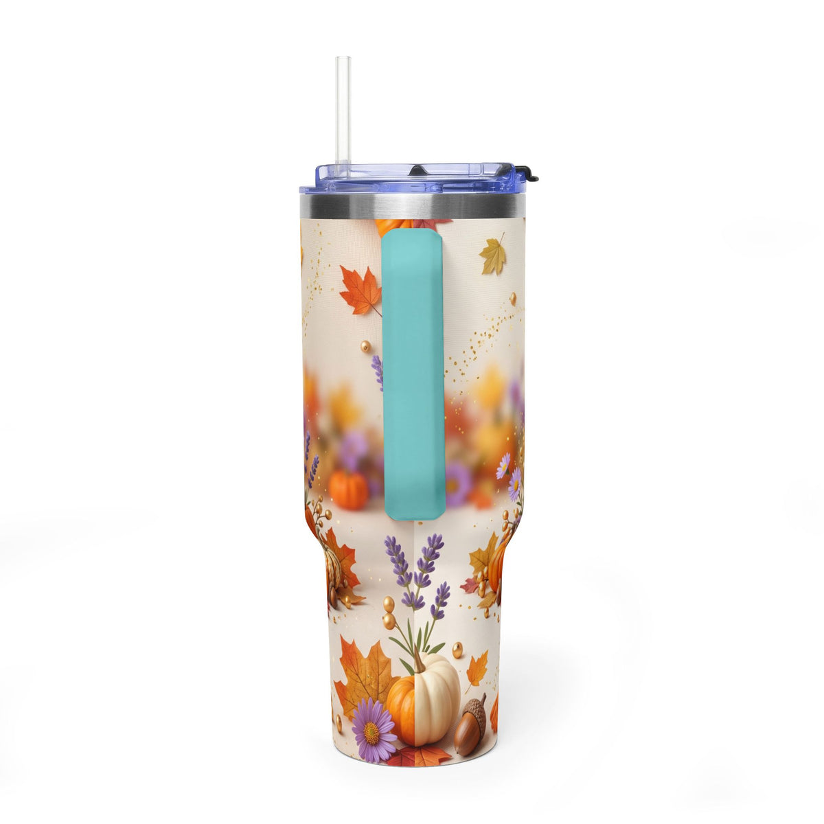 40oz Halloween Cat Vacuum Tumbler with Pumpkin