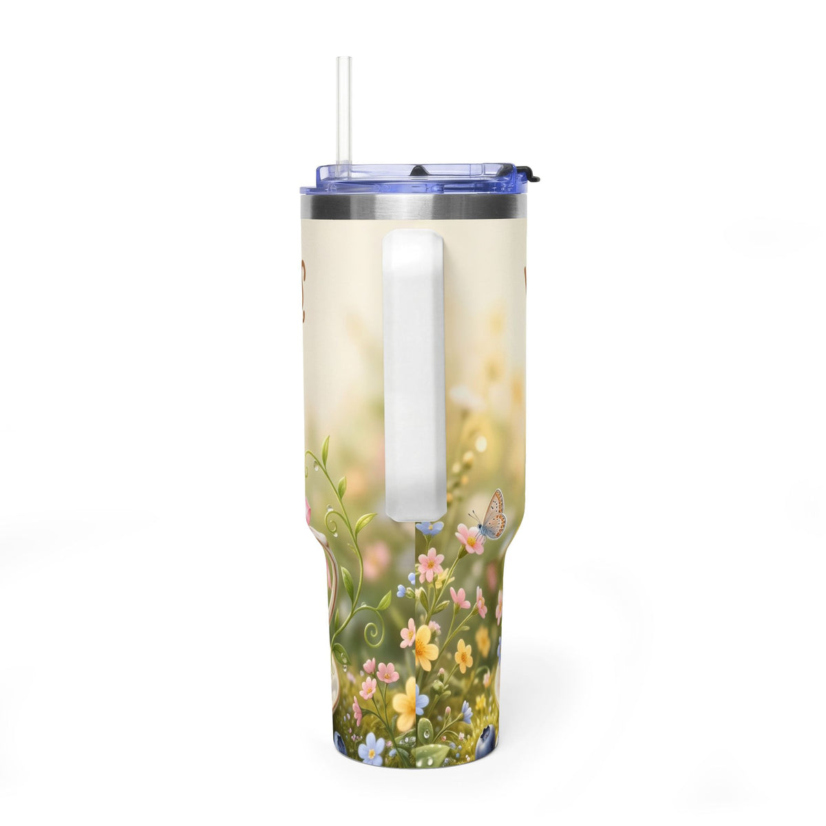 Little Things Big Joy Hedgehog Floral 40oz Thermal Tumbler