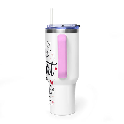 40oz Love-Themed Thermal Tumbler with Handle