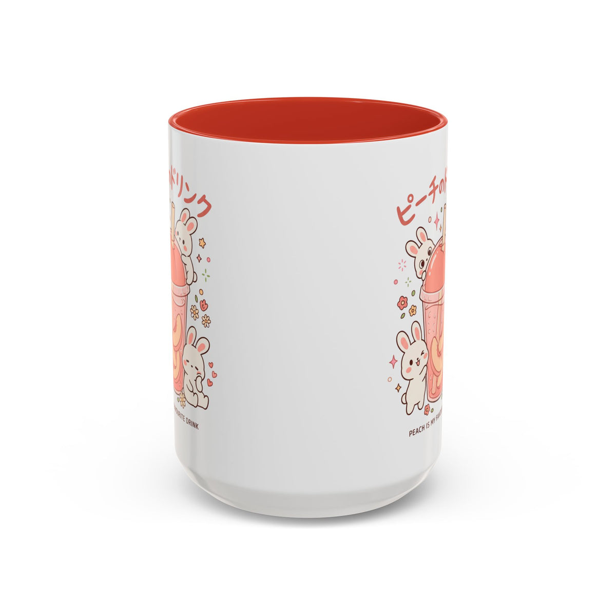 Peach Drink Bunny Mug — Cute Kawaii Coffee Tea Cup (11/15oz)