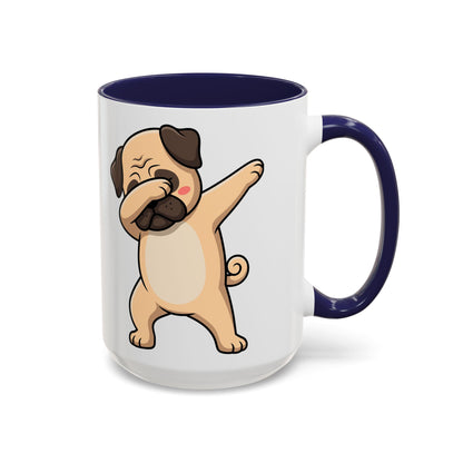 Dabbing Pug Coffee Mug — Cute Dog Accent Mug (11/15 oz)