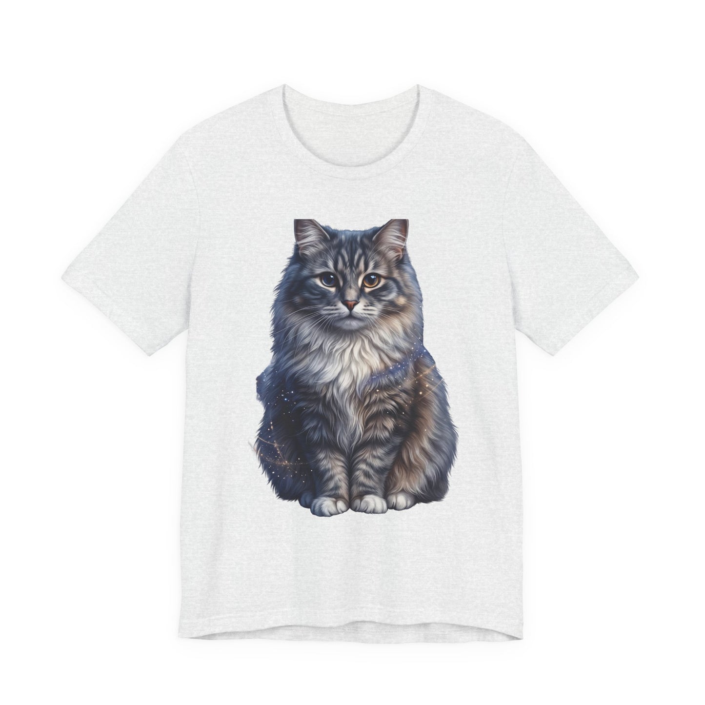 Fluffy Tabby Cat T‑Shirt — Realistic Maine Coon Portrait Tee