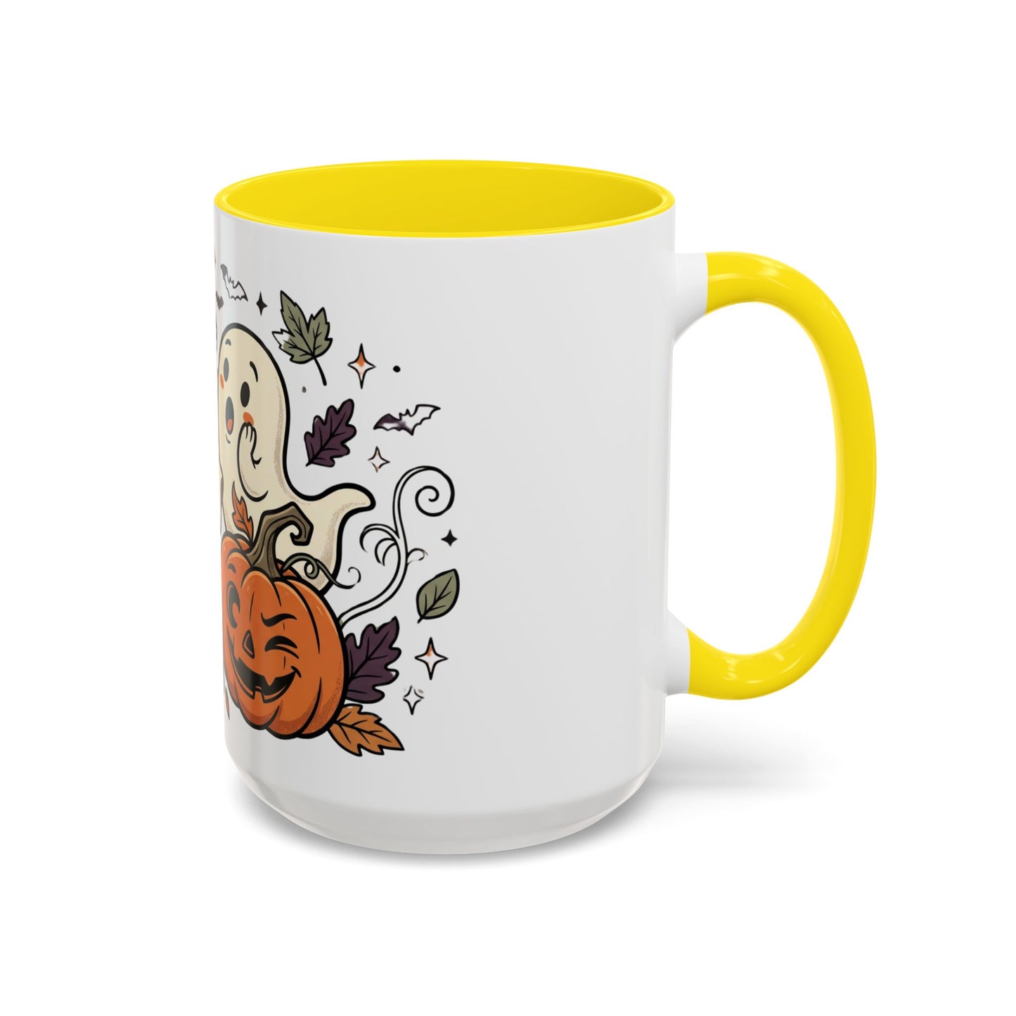 Halloween Ghosts & Pumpkins Coffee Mug — Cute Spooky Accent Mug (11/15oz)