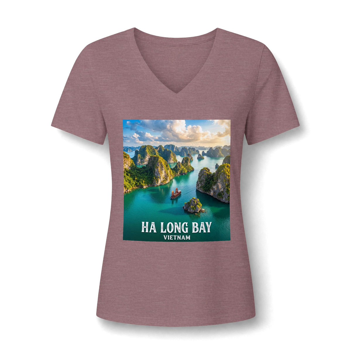 Ha Long Bay Vietnam V-Neck Tee – Scenic Travel Souvenir Tee