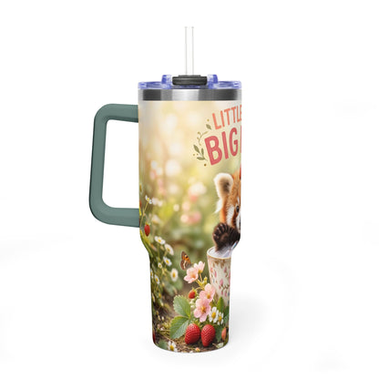 Little Paws Big Love Red Panda 40oz Vacuum Thermal Tumbler