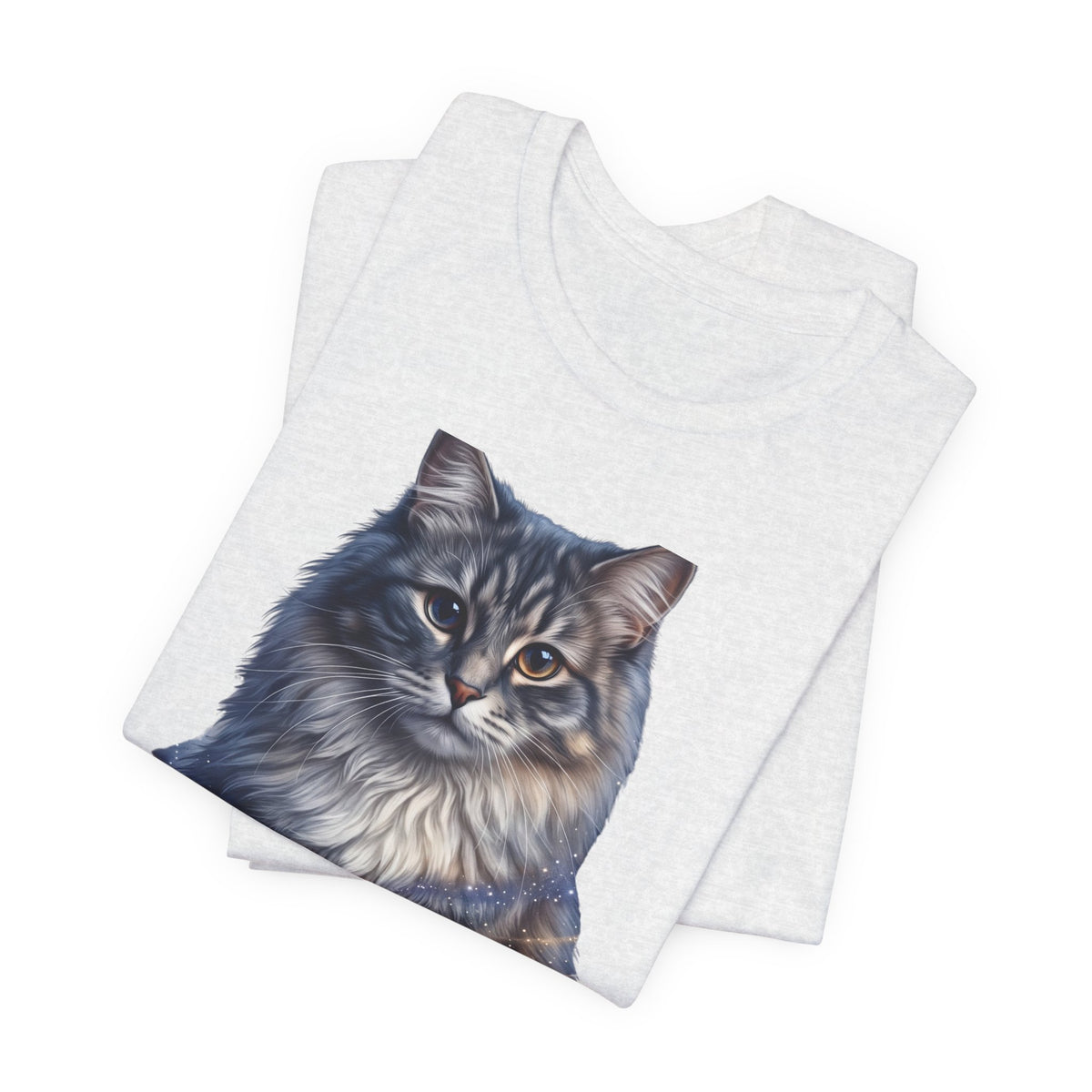 Fluffy Tabby Cat T‑Shirt — Realistic Maine Coon Portrait Tee