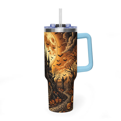 40oz Gothic Haunted Castle Halloween Tumbler