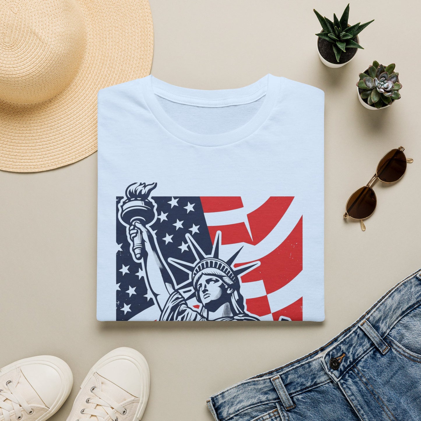 Statue of Liberty 'Freedom' T‑Shirt — American Flag Patriotic Tee