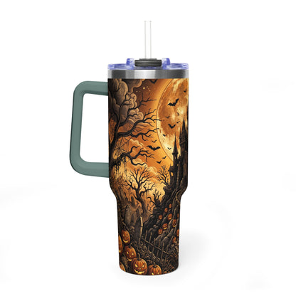 40oz Gothic Haunted Castle Halloween Tumbler