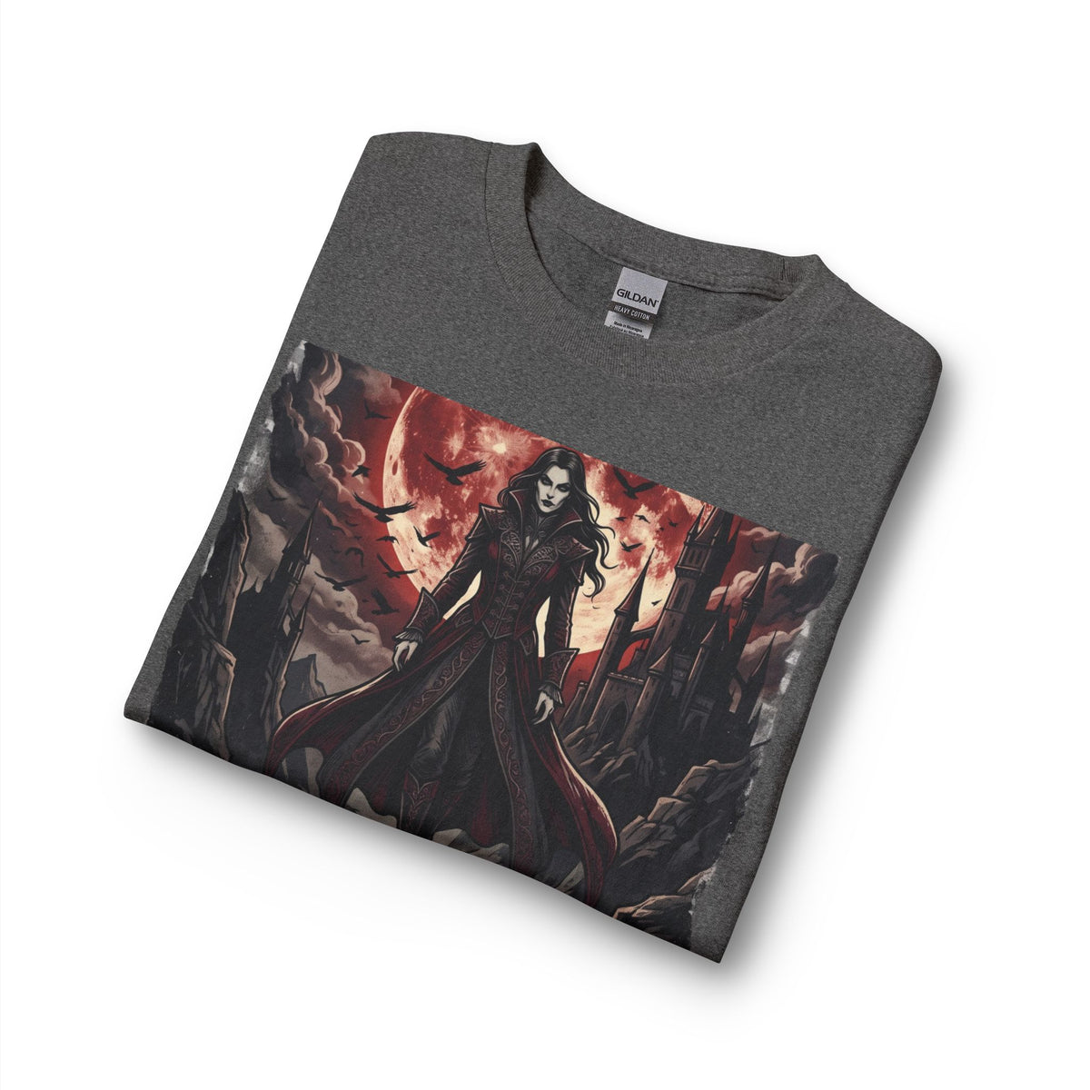 Blood Moon Long Sleeve Shirt — Gothic Vampire Graphic Tee