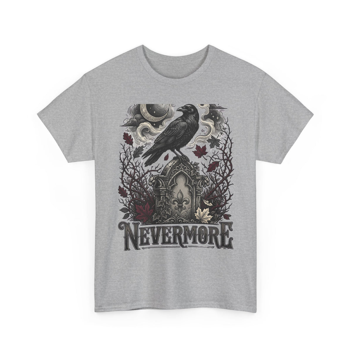 Nevermore Raven T-Shirt — Gothic Edgar Allan Poe Tribute Tee