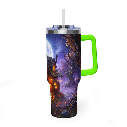 40oz Halloween Haunted Cottage Vacuum Tumbler