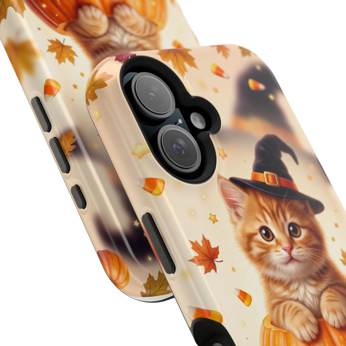 Halloween Kitten Pumpkin Phone Case — Magnetic Impact-Resistant